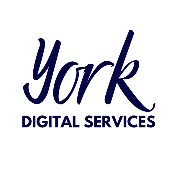 Logo of York Digital Services with blue text on a white background