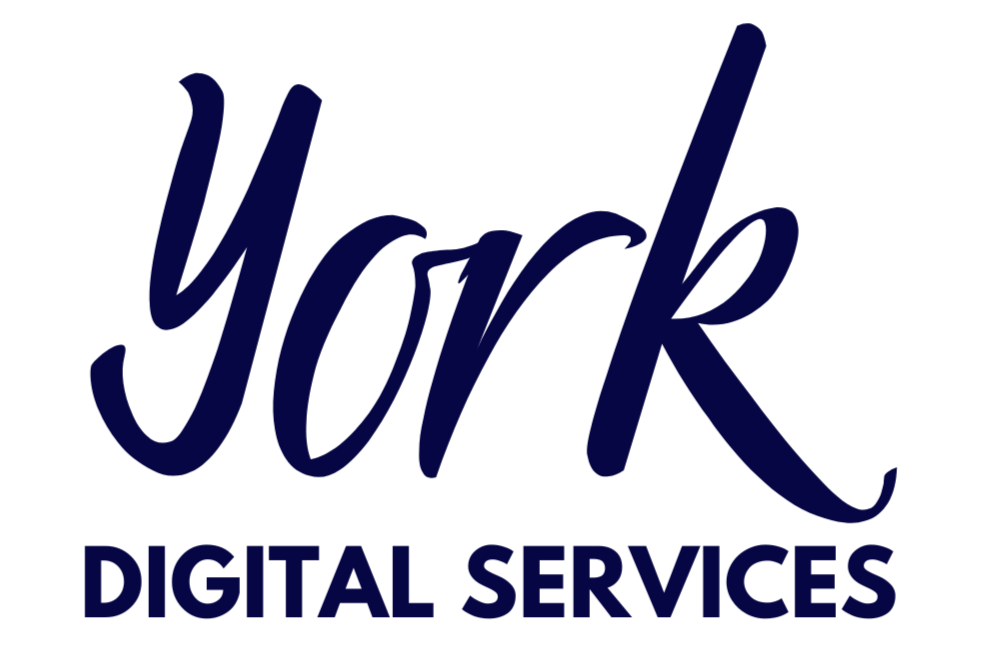 Logo of York Digital Services with blue text on a white background